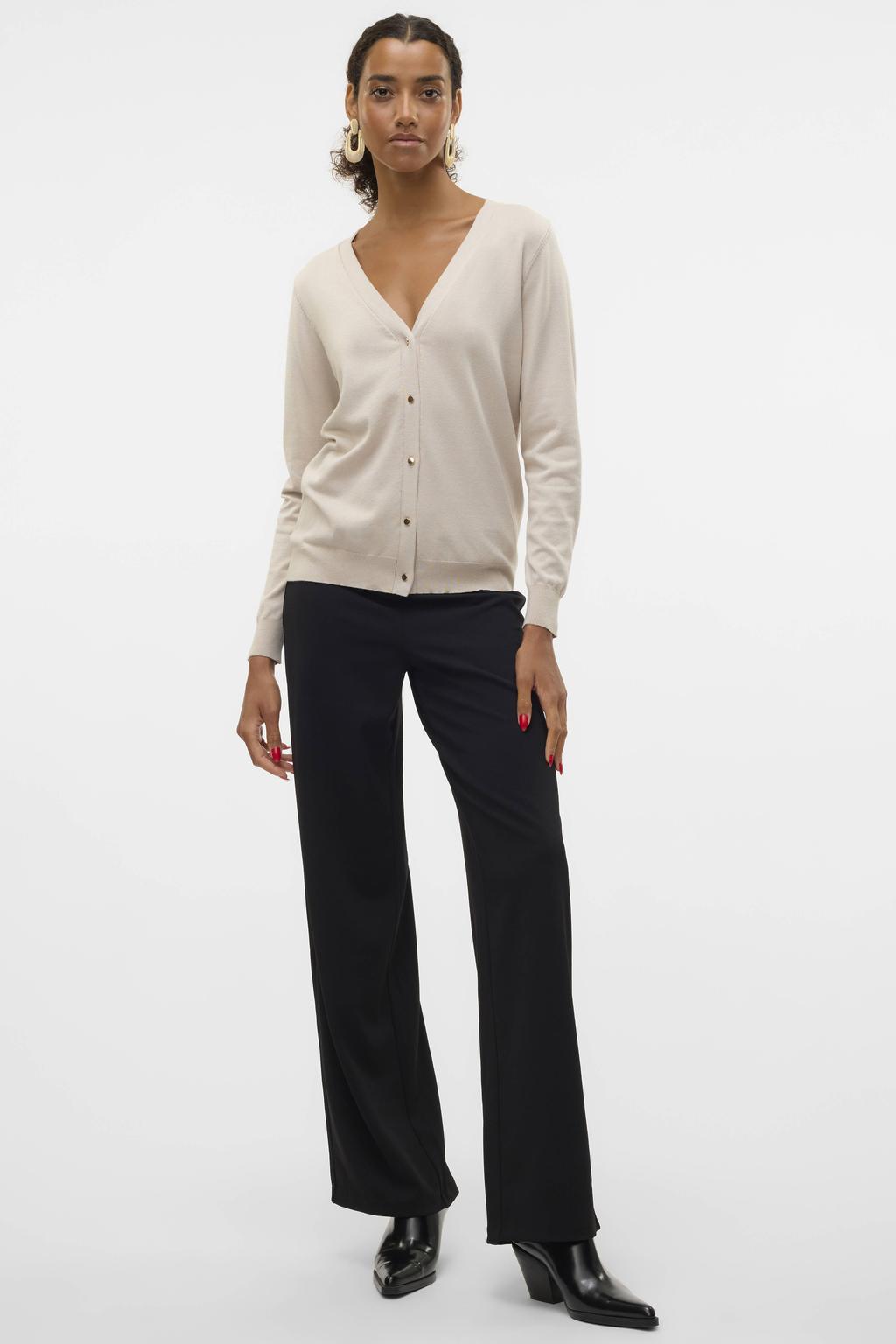 VERO MODA wide leg broek VMBERLIN zwart