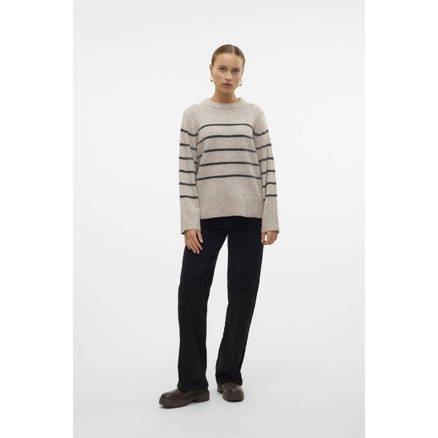 VERO MODA wollen gebreide trui taupe