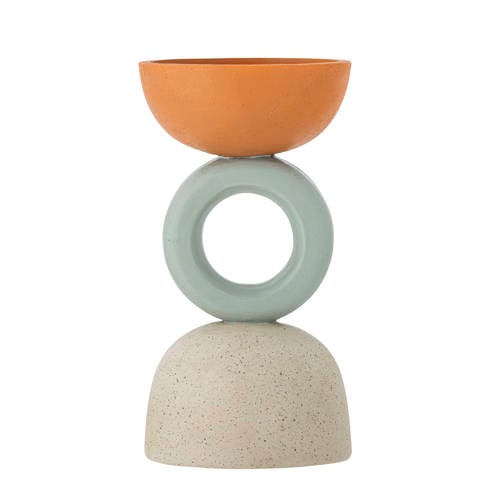 Bloomingville waxinelichthouder Loretta - oranje/blauw/zand