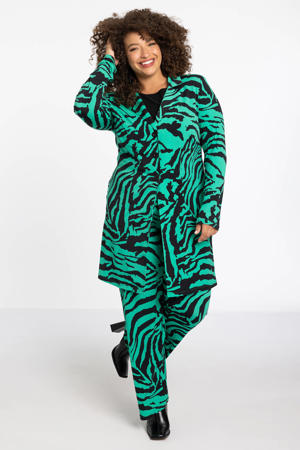 groene blazer met dierenprint