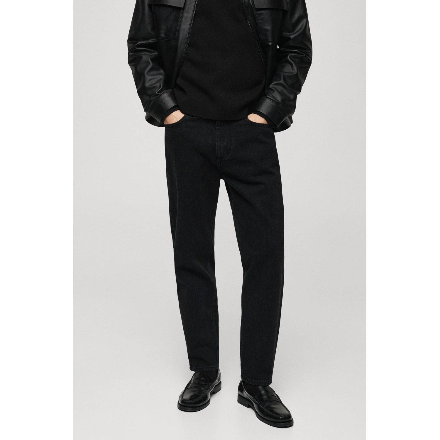 Mango Man tapered fit jeans grey denim