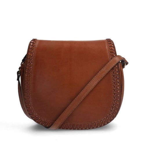 Manfield leren crossbody tas cognac afbeelding