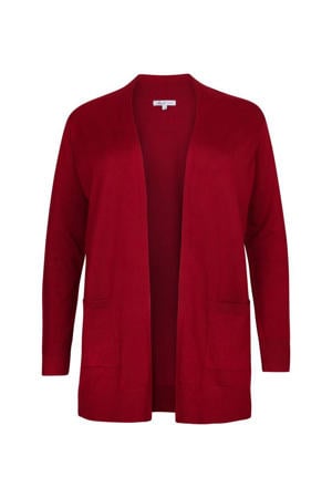 fijngebreid vest Senna donkerrood