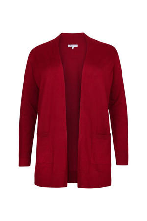 fijngebreid vest Senna donkerrood