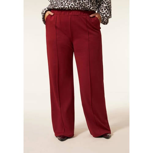 Miss Etam Plus wide leg broek Mia donkerrood afbeelding
