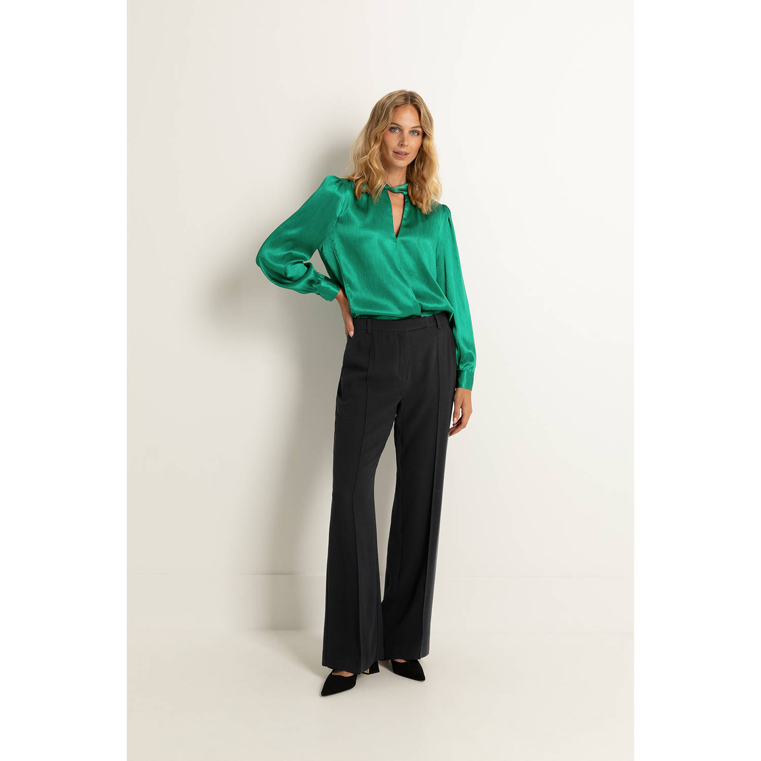 Claudia Sträter CLAUDIA BY CLAUDIA STRÄTER straight fit broek zwart
