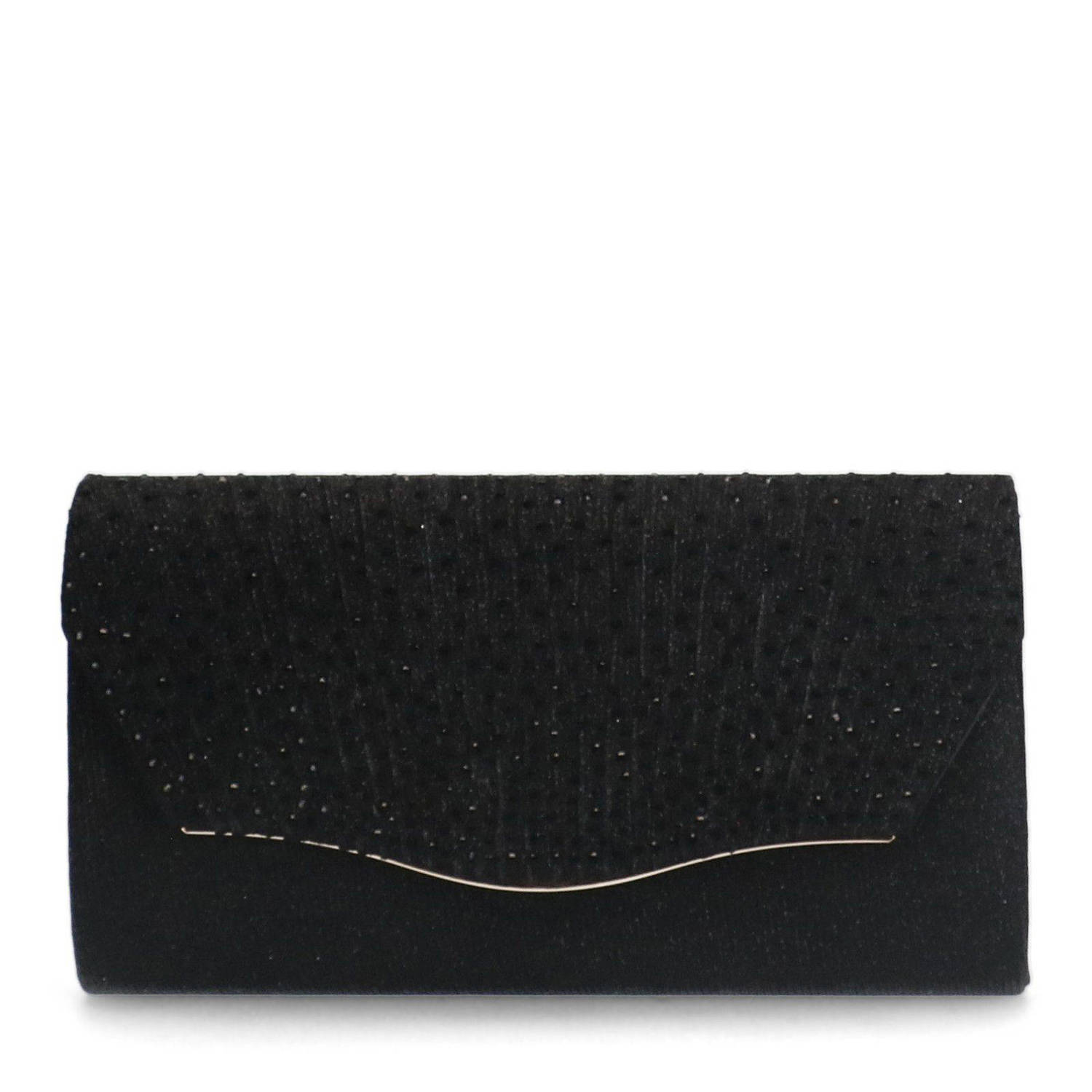 Manfield clutch met glitters zwart