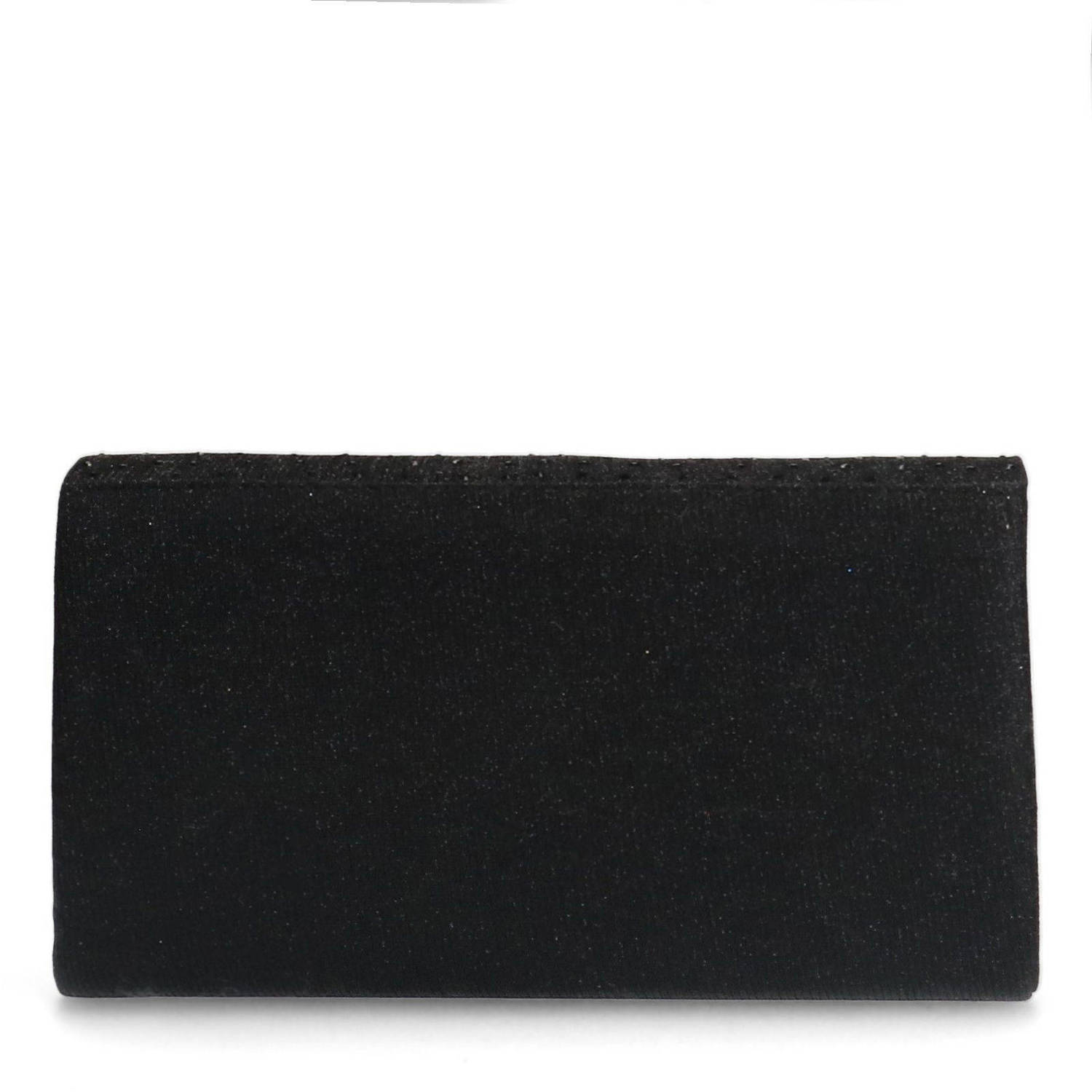 Manfield clutch met glitters zwart