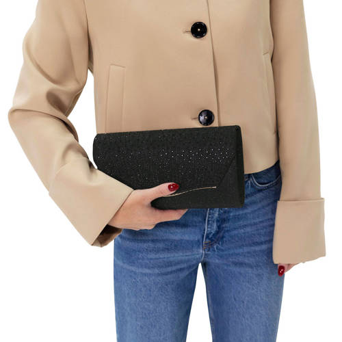 Manfield clutch met glitters zwart afbeelding
