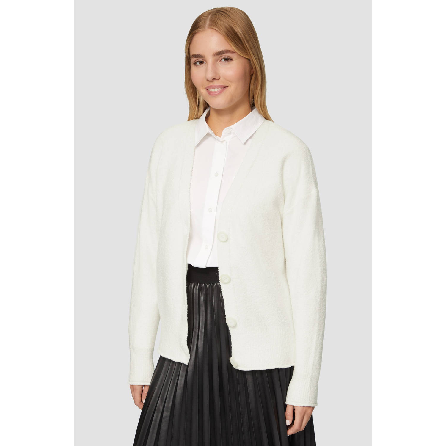 S.Oliver Vest met v-hals en knoopsluiting