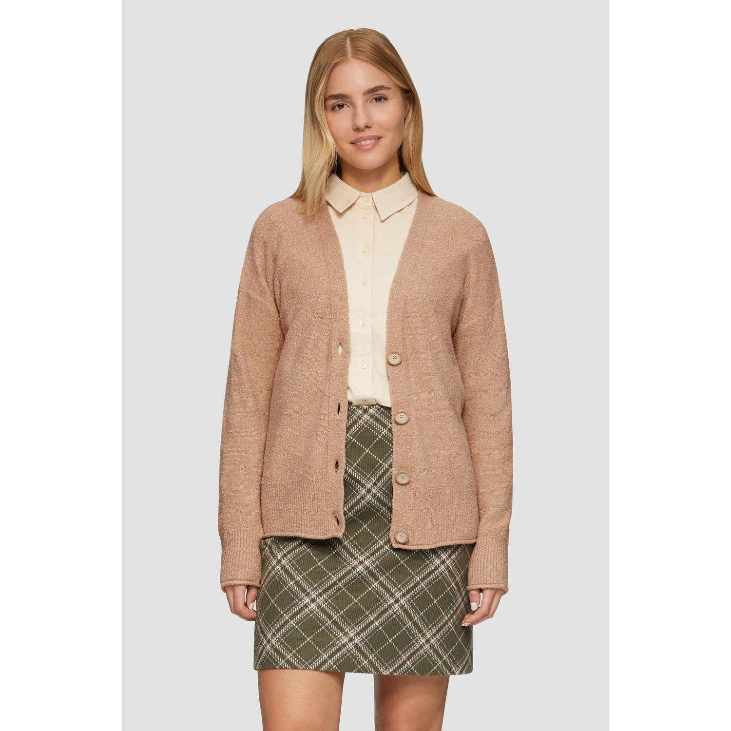 S.Oliver Vest met v-hals en knoopsluiting