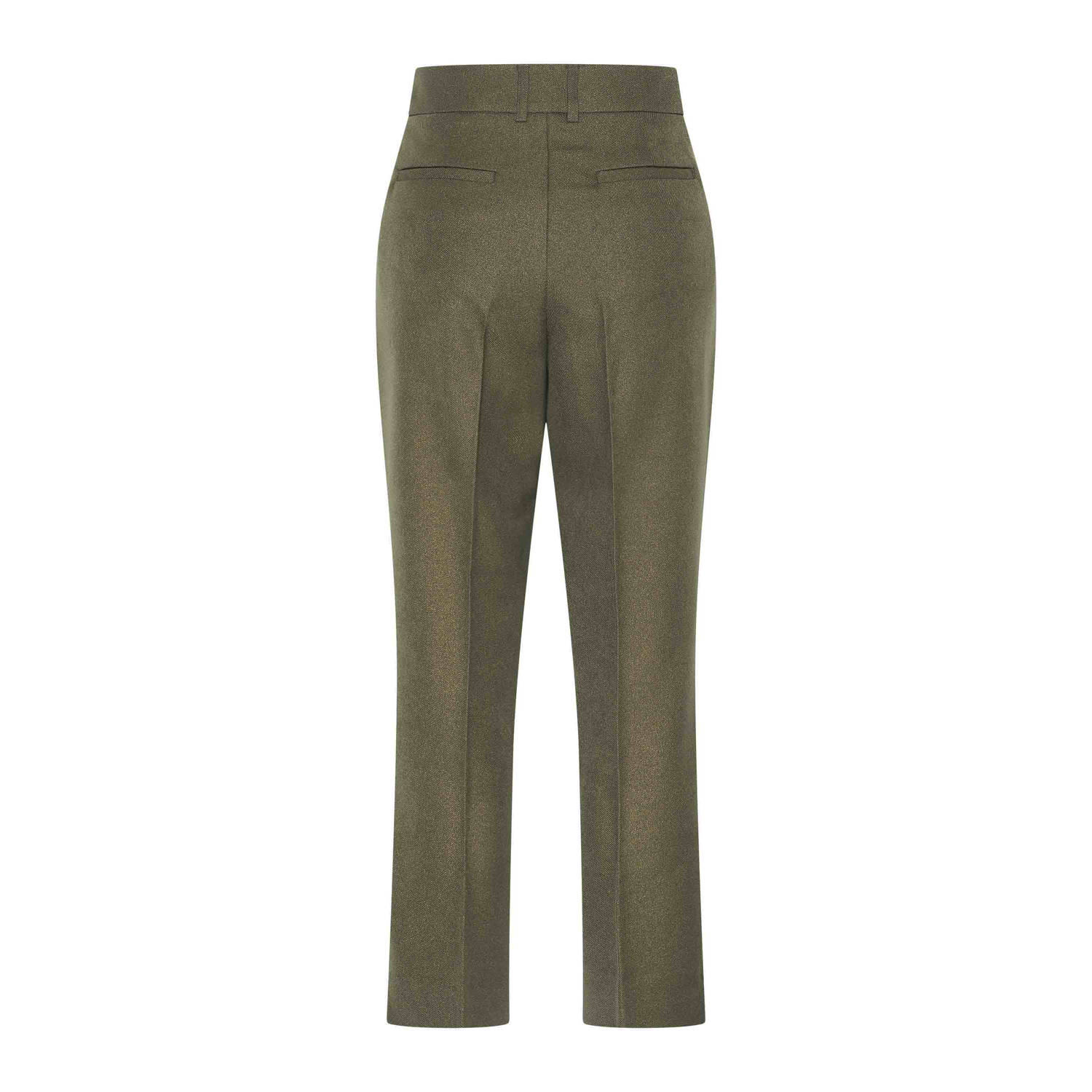 Claudia Sträter high waist straight fit broek donkergroen