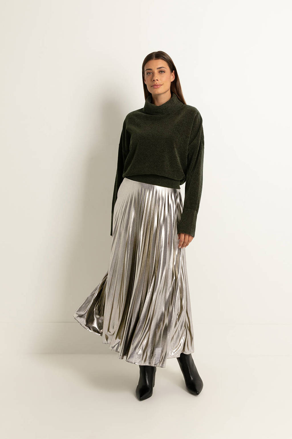 Claudia Sträter plissé rok goud wehkamp
