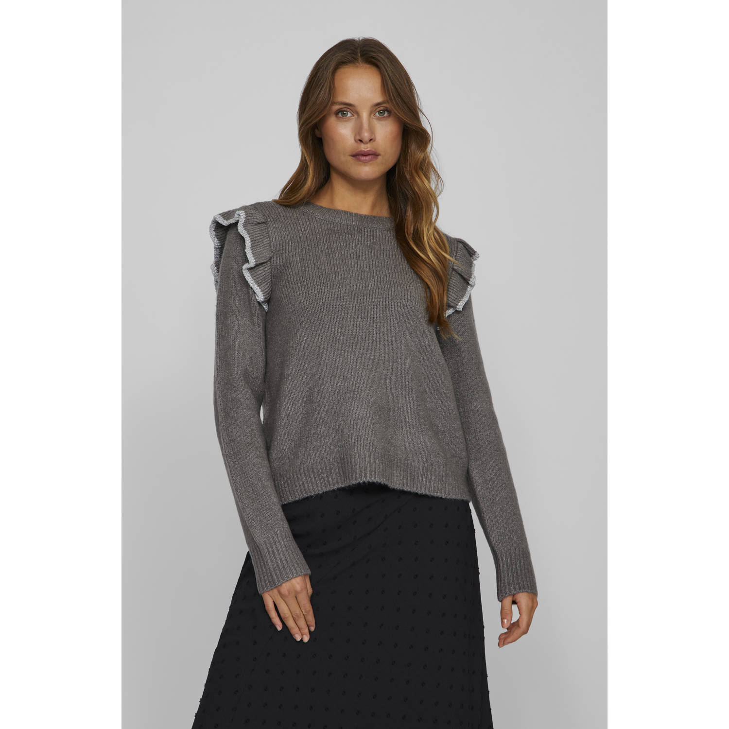 Vila Gebreide pullover met ruches model 'NANZYL'