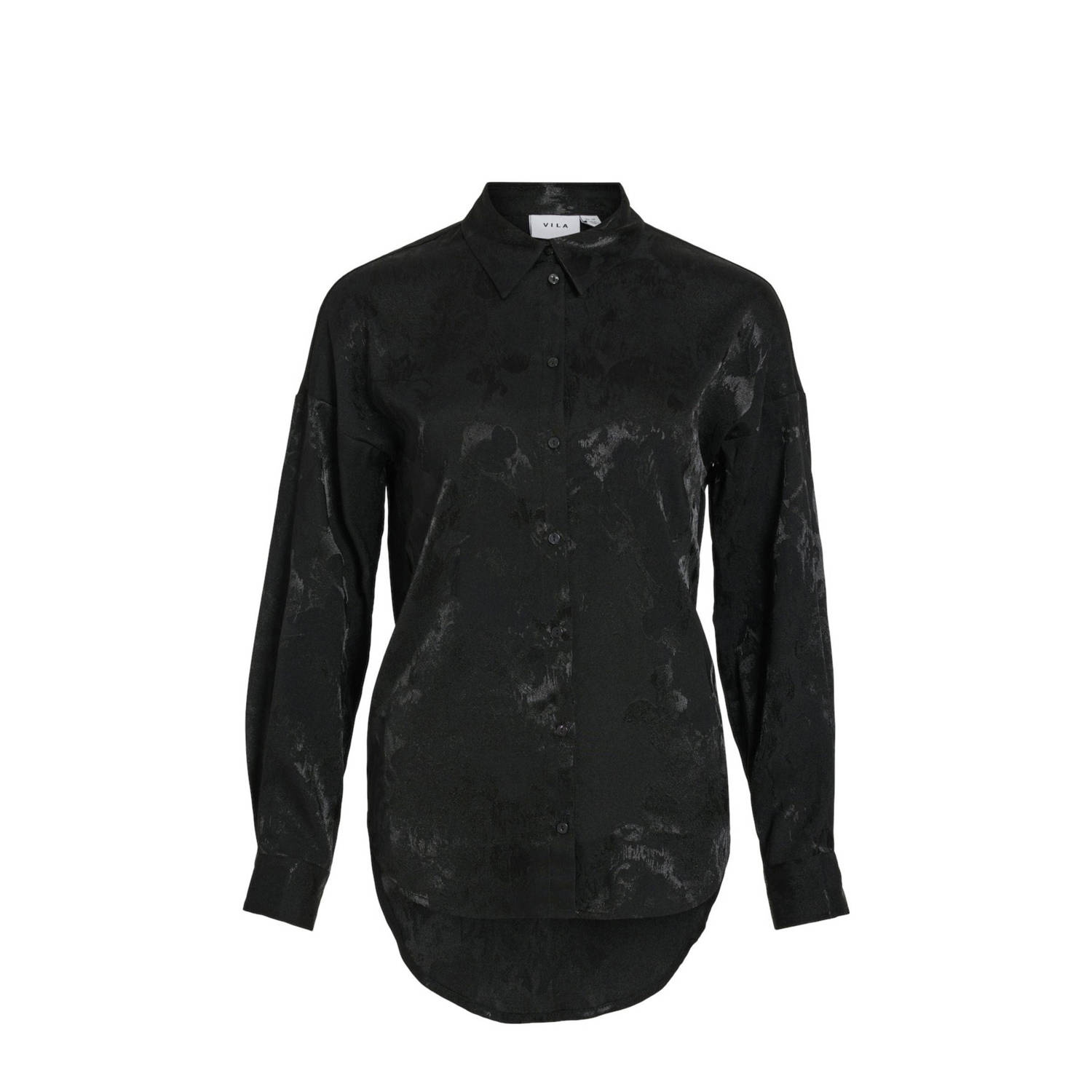 VILA blouse VISASSAN met all over print zwart