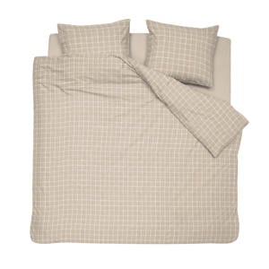 flanellen dekbedovertrek 2-persoons beige (200x220 cm)