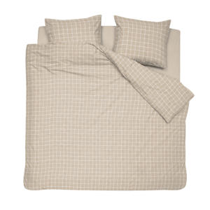 flanellen dekbedovertrek 2-persoons beige (200x220 cm)