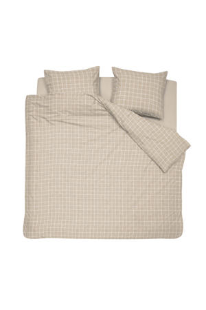 flanellen dekbedovertrek 2-persoons beige (200x220 cm)