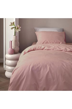 katoenen dekbedovertrek 1-persoons roze (140x220 cm)
