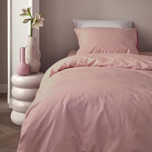 katoenen dekbedovertrek 1-persoons roze (140x220 cm)