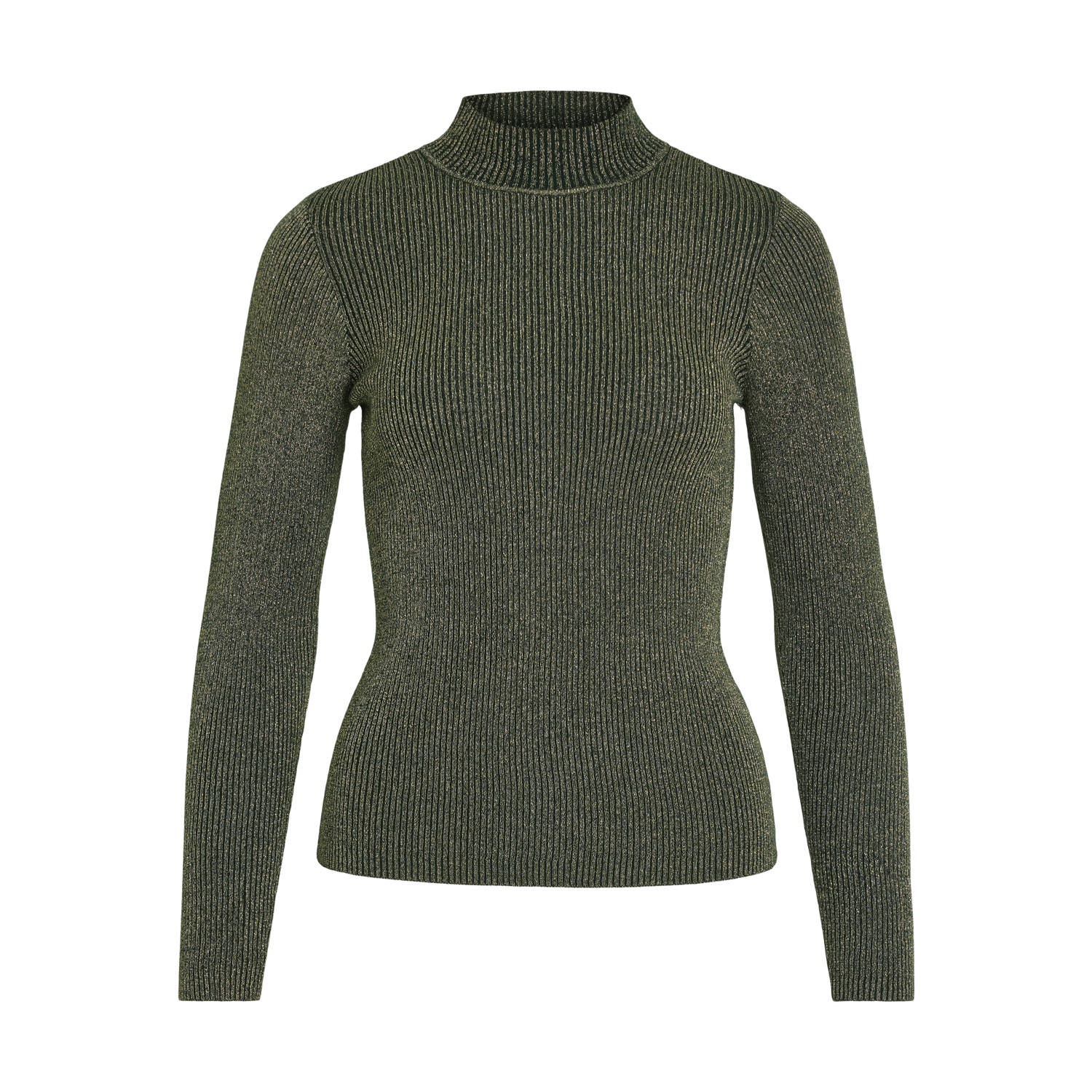 VILA top met lurex donkergroen