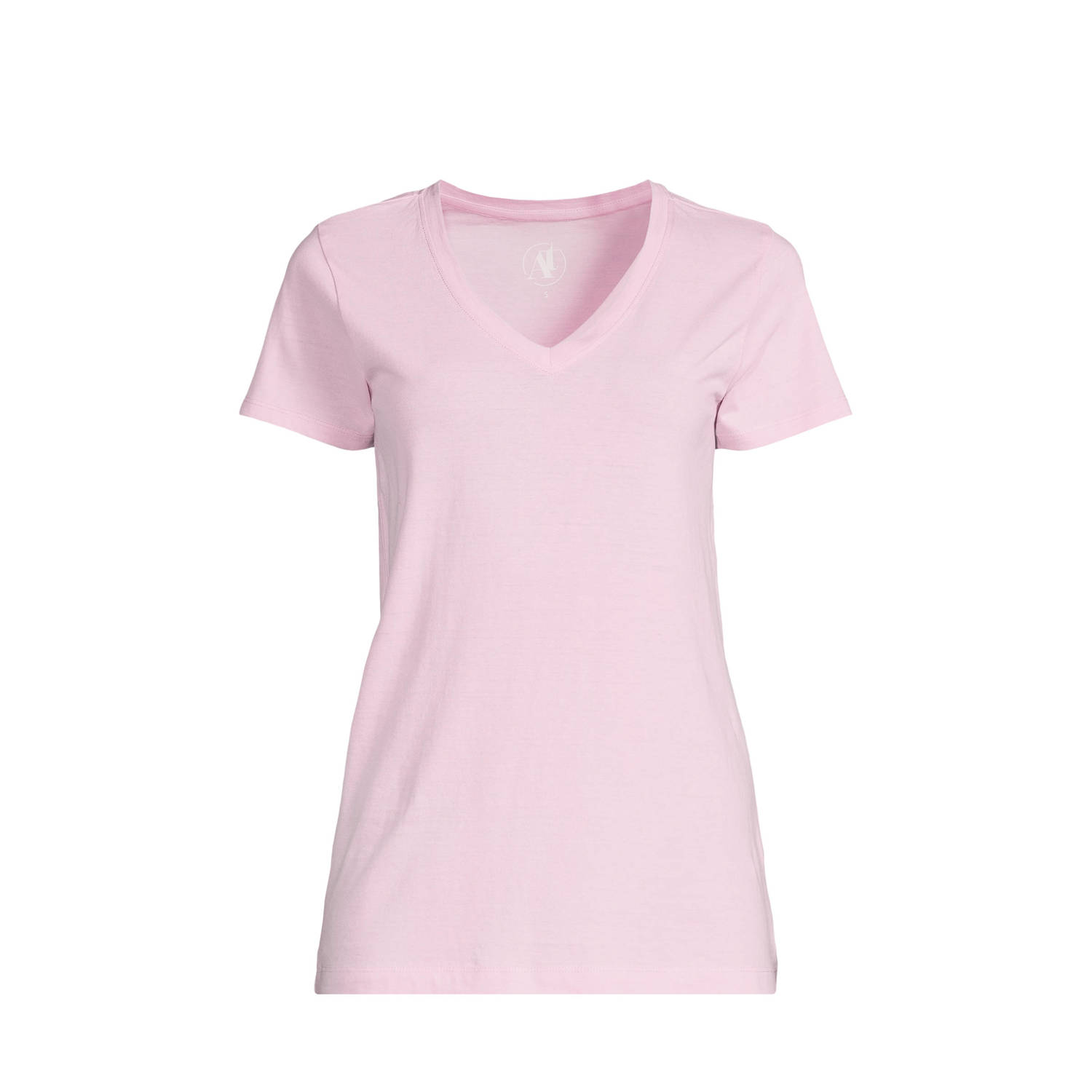 Anytime T-shirt met V-hals roze