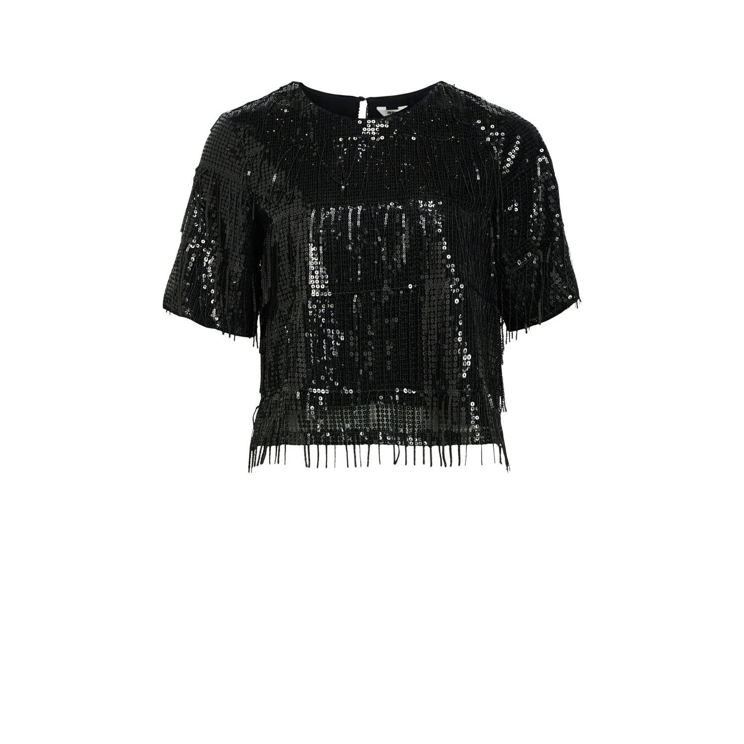 OBJECT Dames Tops & T-shirts Objtella Re S s Top 136 Zwart