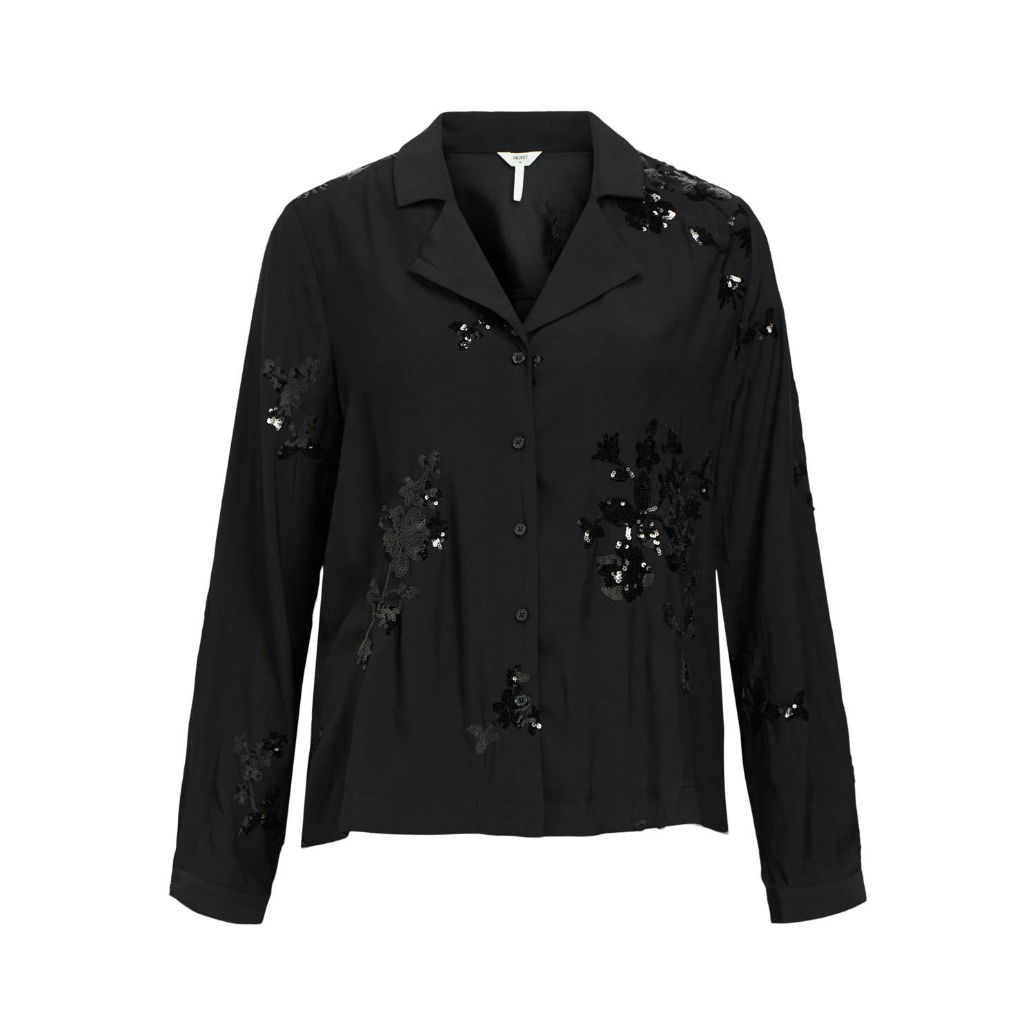 OBJECT blouse OBJSIMONE met all over print zwart
