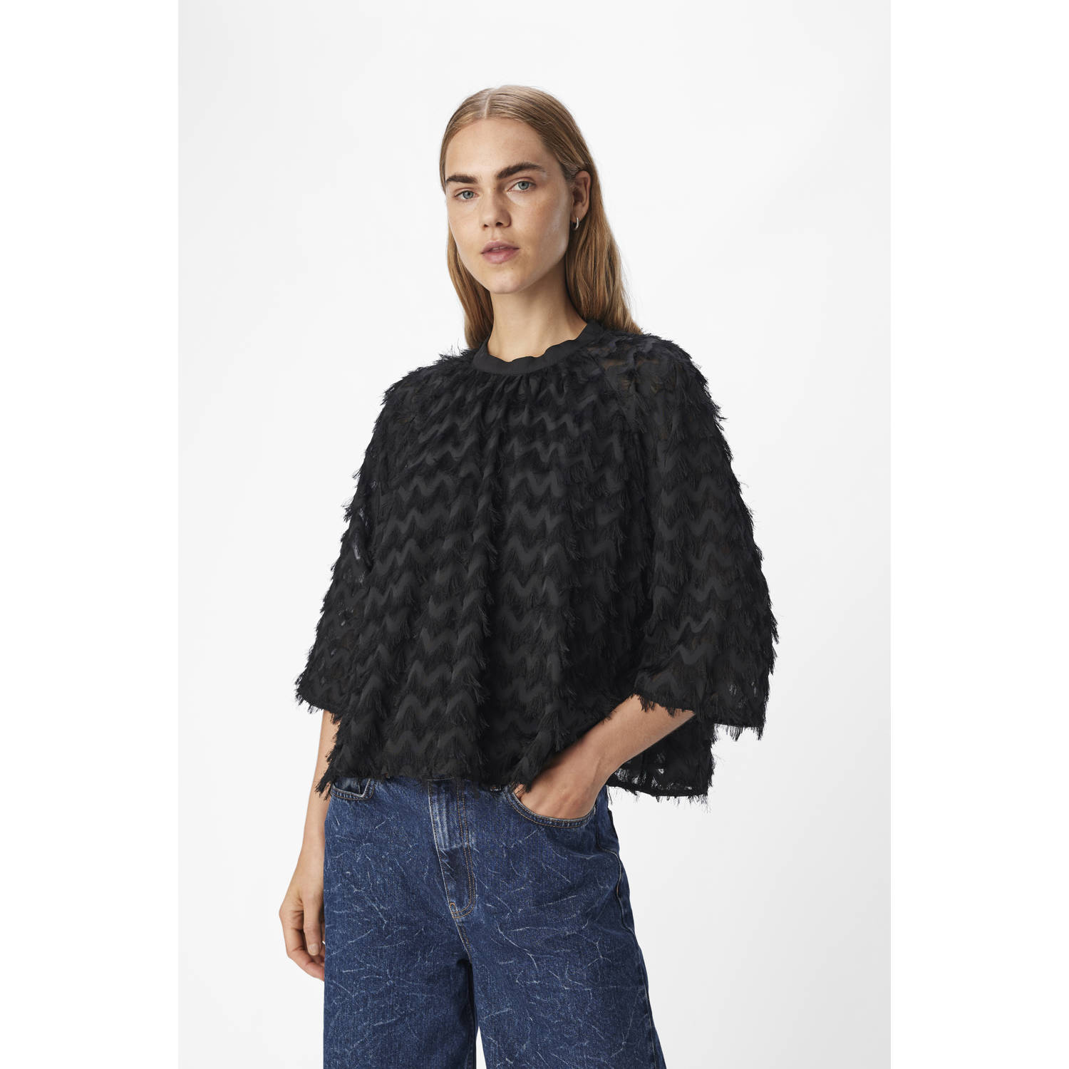 OBJECT blousetop OBJMIA zwart