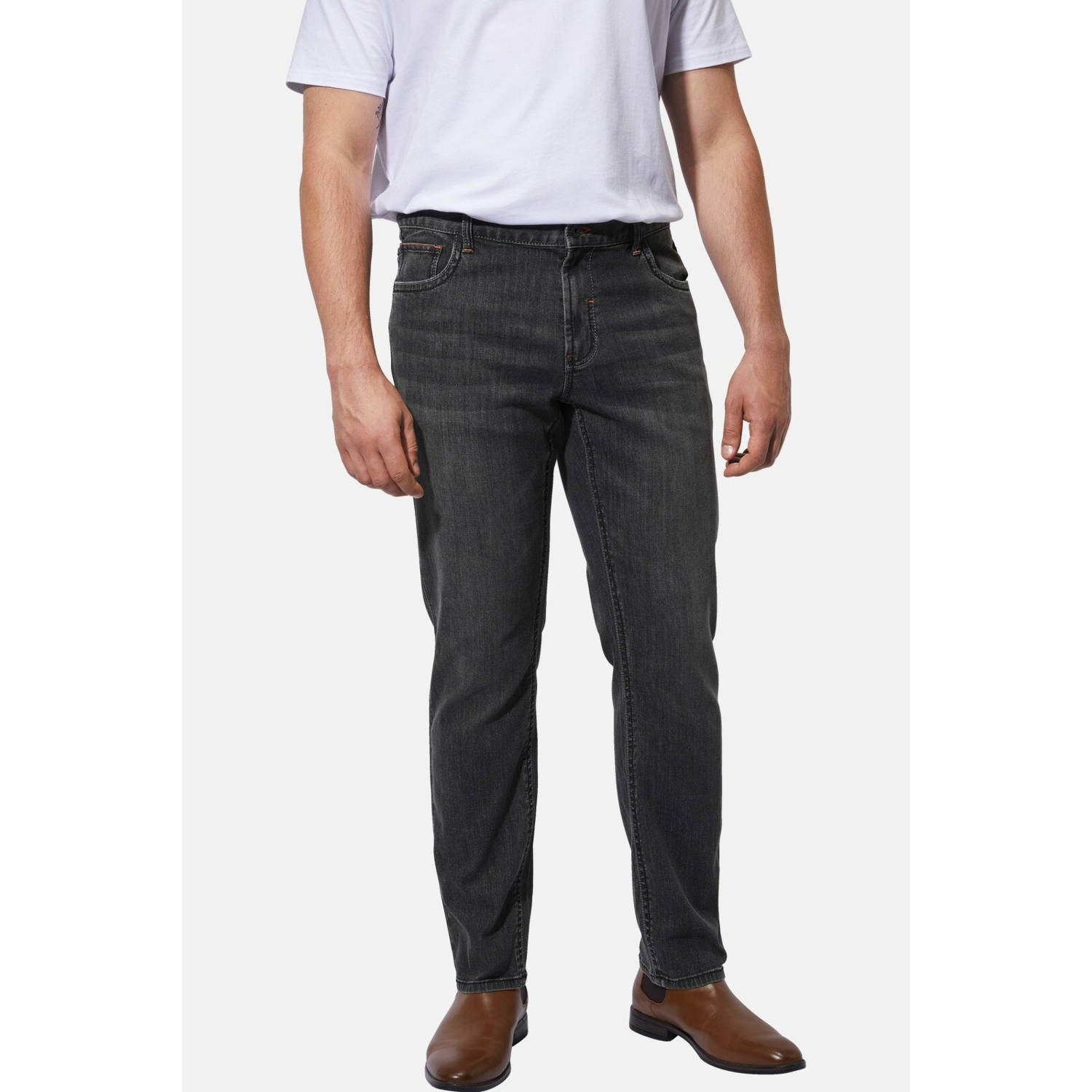 Charles Colby +FIT Collectie loose fit jeans BARON SAWYER Plus Size grijs