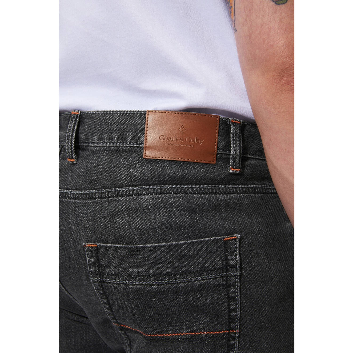 Charles Colby +FIT Collectie loose fit jeans BARON SAWYER Plus Size grijs
