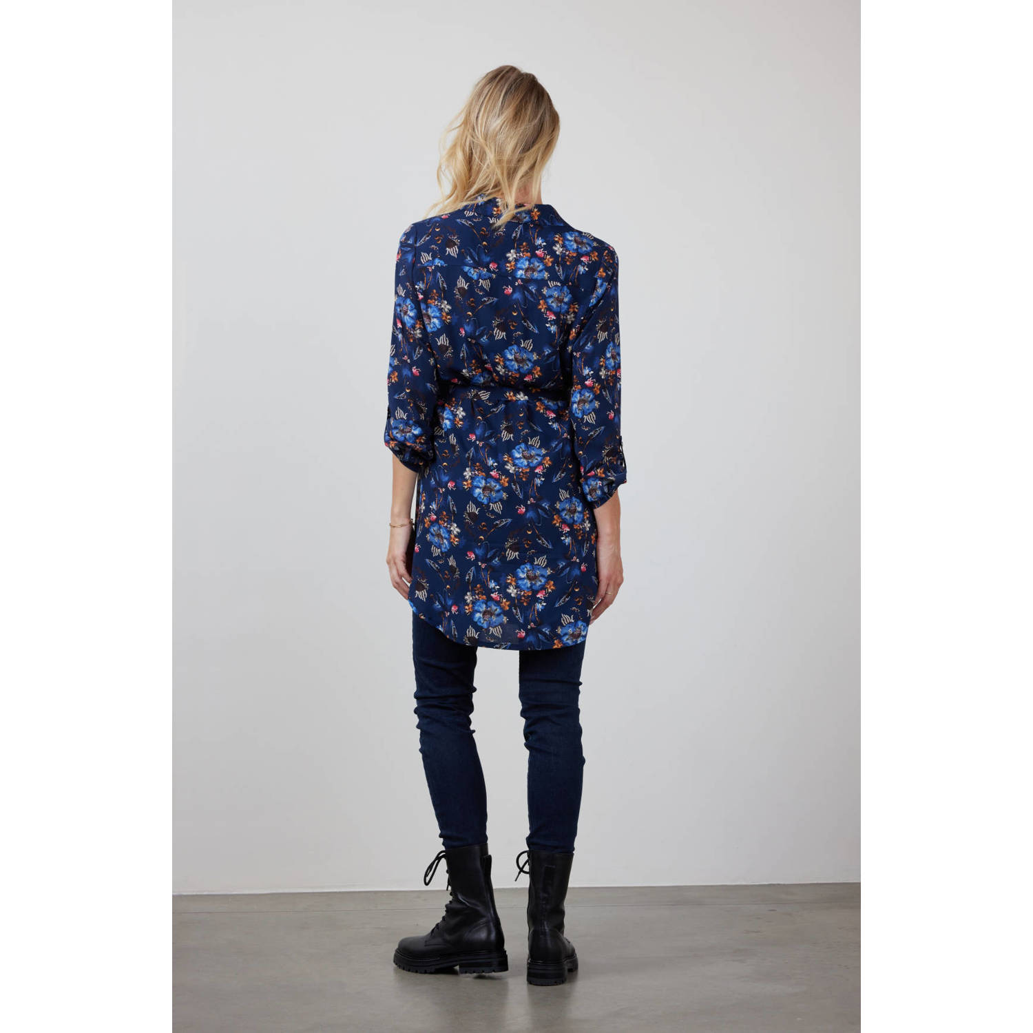 Didi tuniek Jolie met bloemenprint donkerblauw