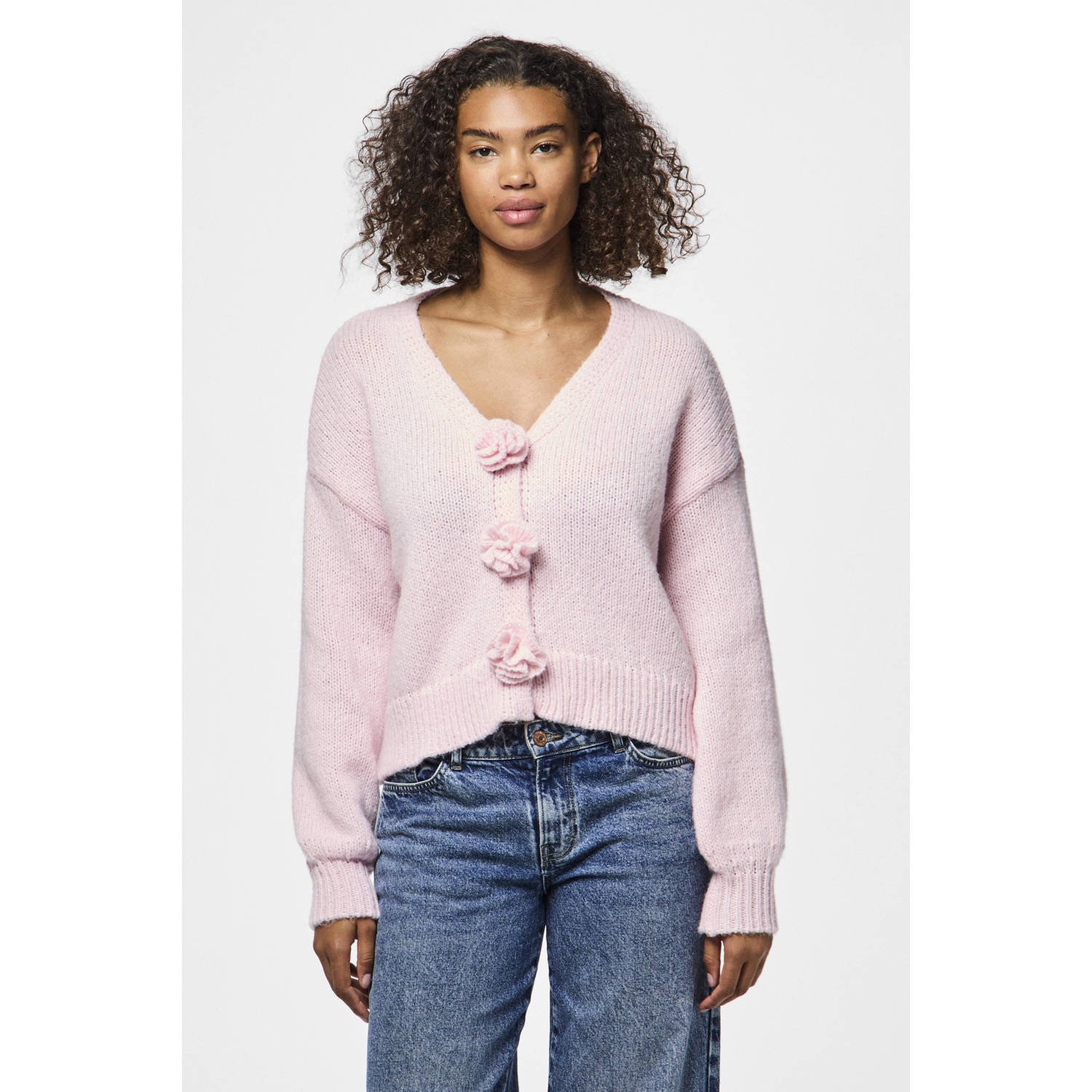 PIECES vest lichtroze