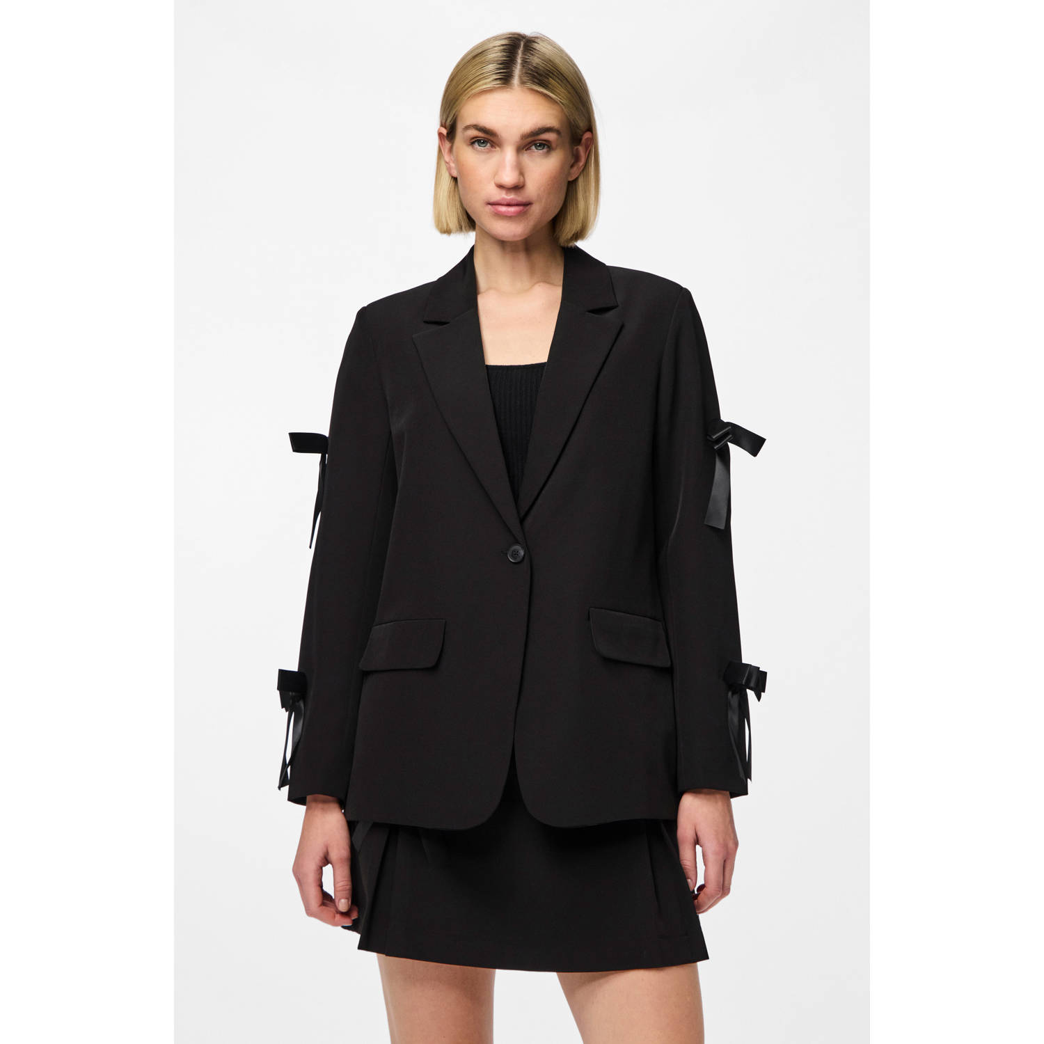 PIECES oversized blazer zwart PCFANNI