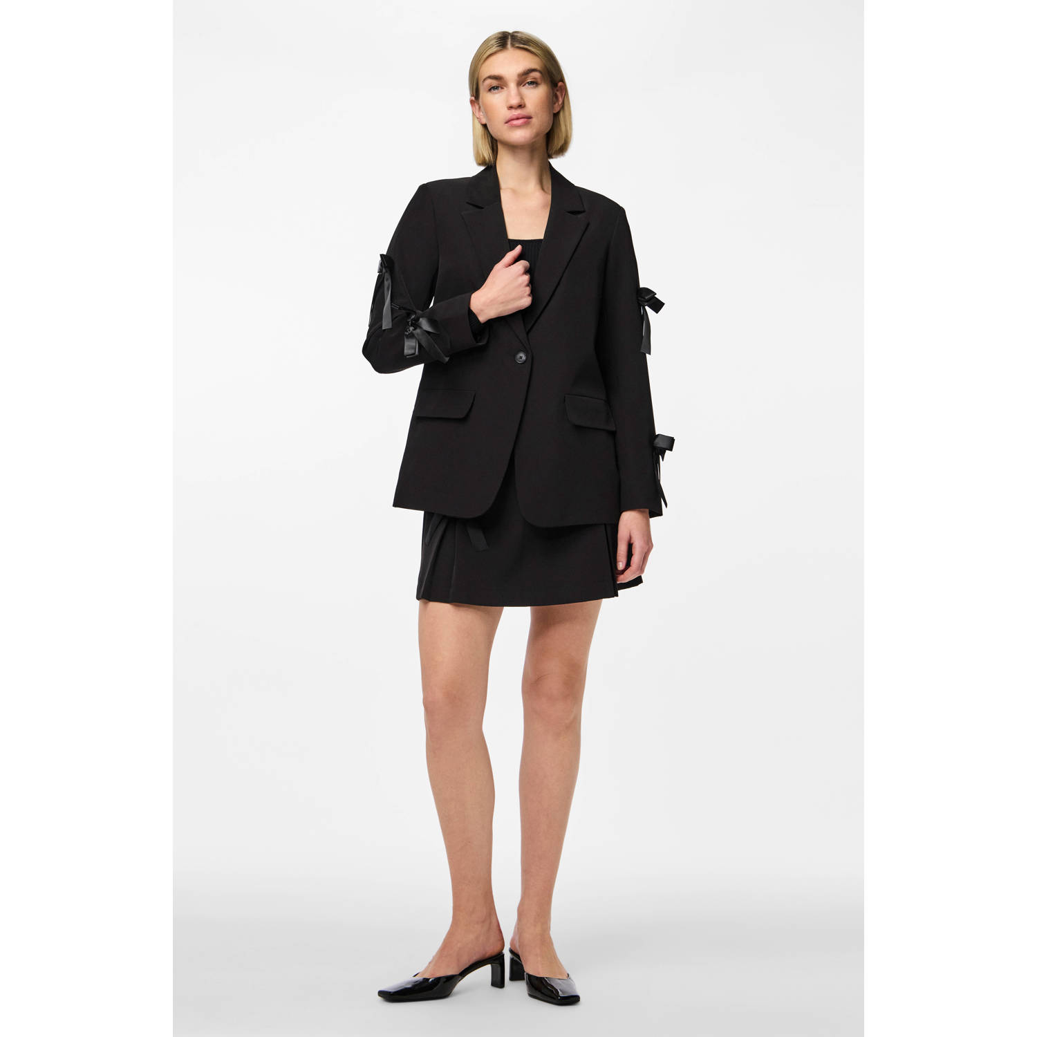 PIECES oversized blazer zwart PCFANNI