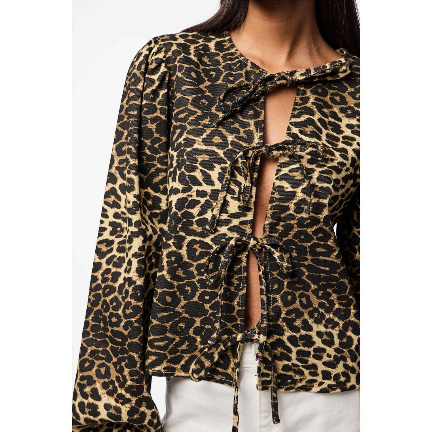 PIECES blousetop panterprint PCASTA