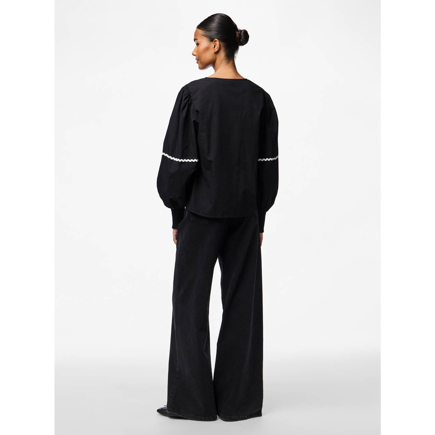 PIECES top zwart PCNERVIA