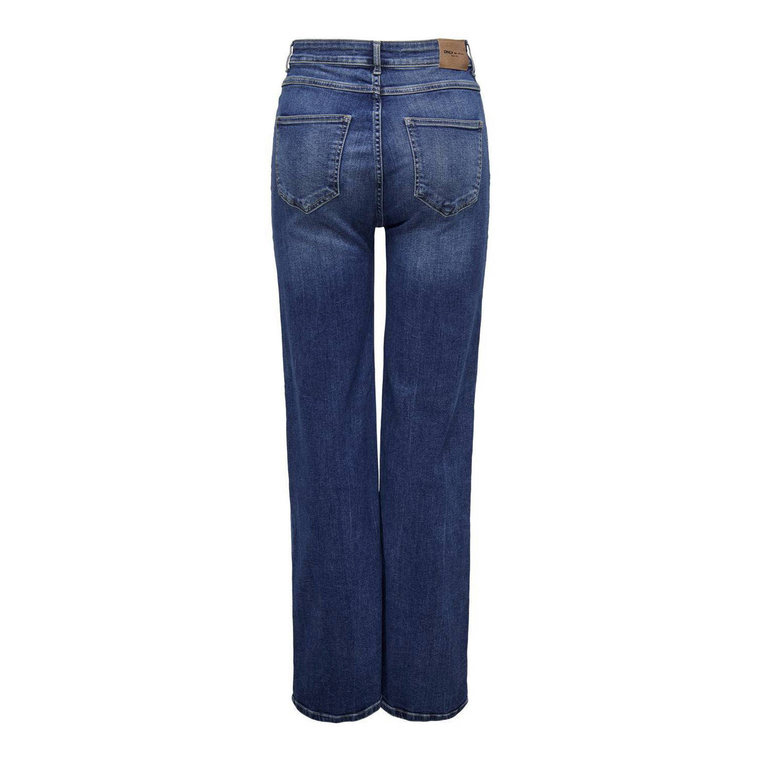 ONLY high waist wide leg jeans ONLLUNA dark blue denim