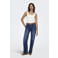 ONLY high waist wide leg jeans ONLLUNA dark blue denim