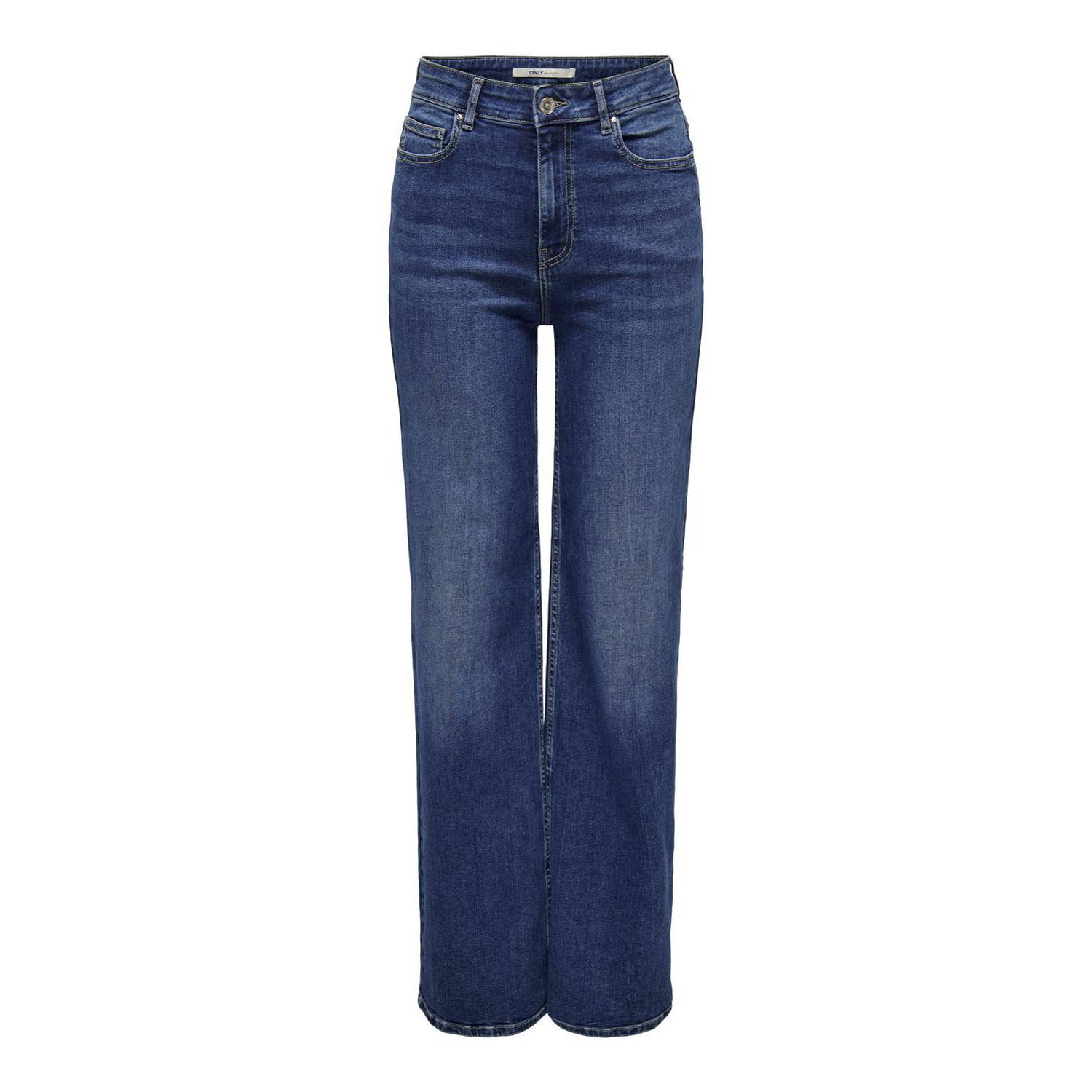 ONLY high waist wide leg jeans ONLLUNA dark blue denim