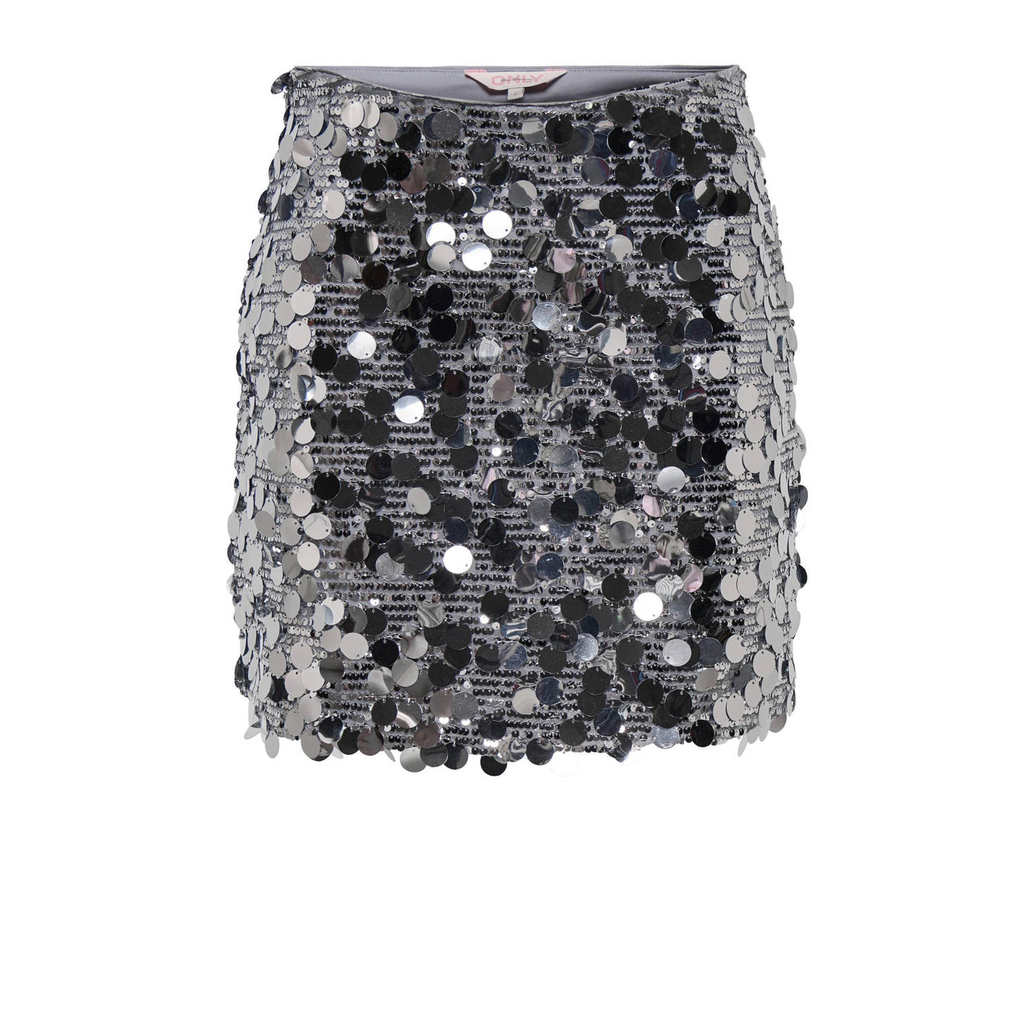 ONLY korte rok glitters zilver