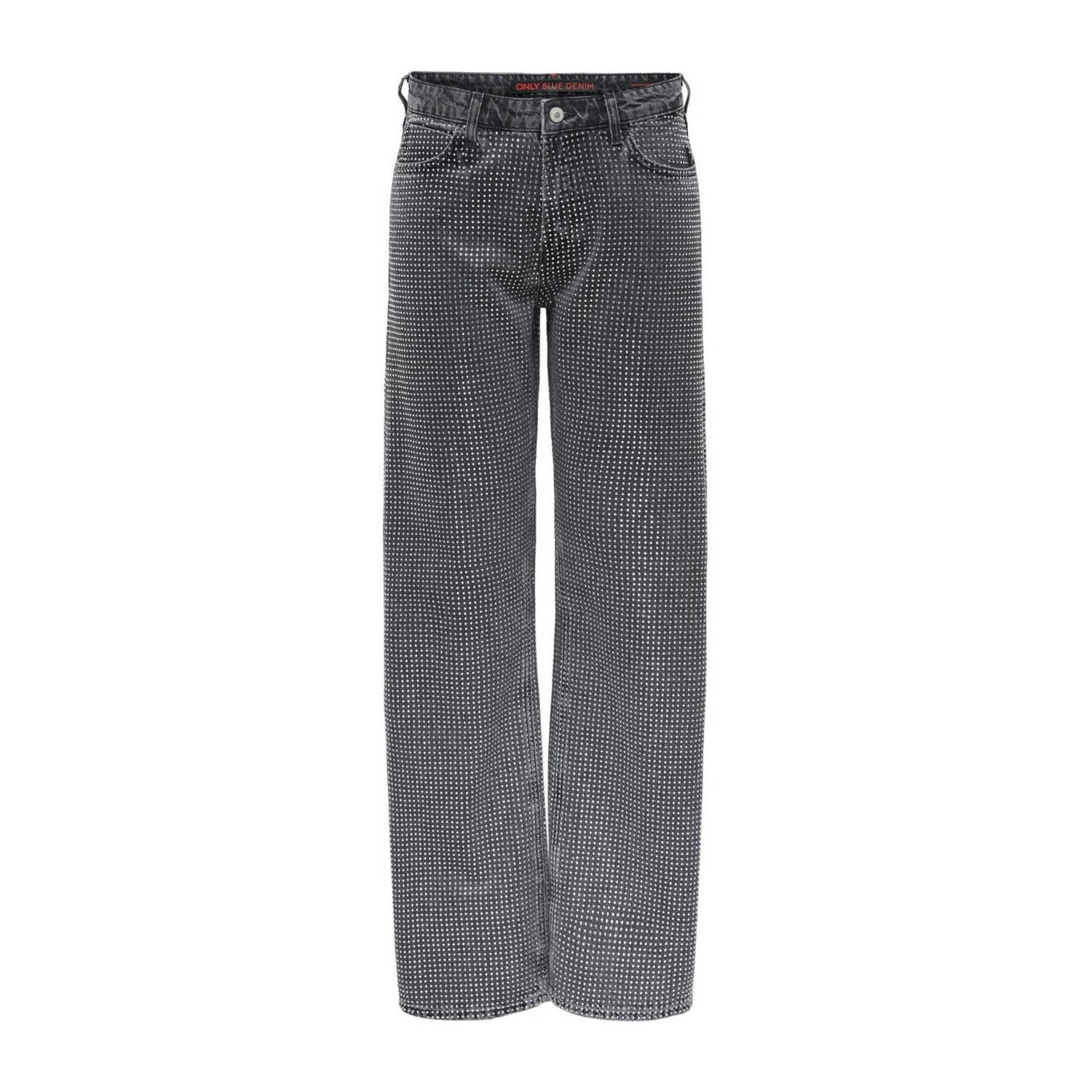 ONLY wide leg jeans all over studs ONLHUDSON grey denim