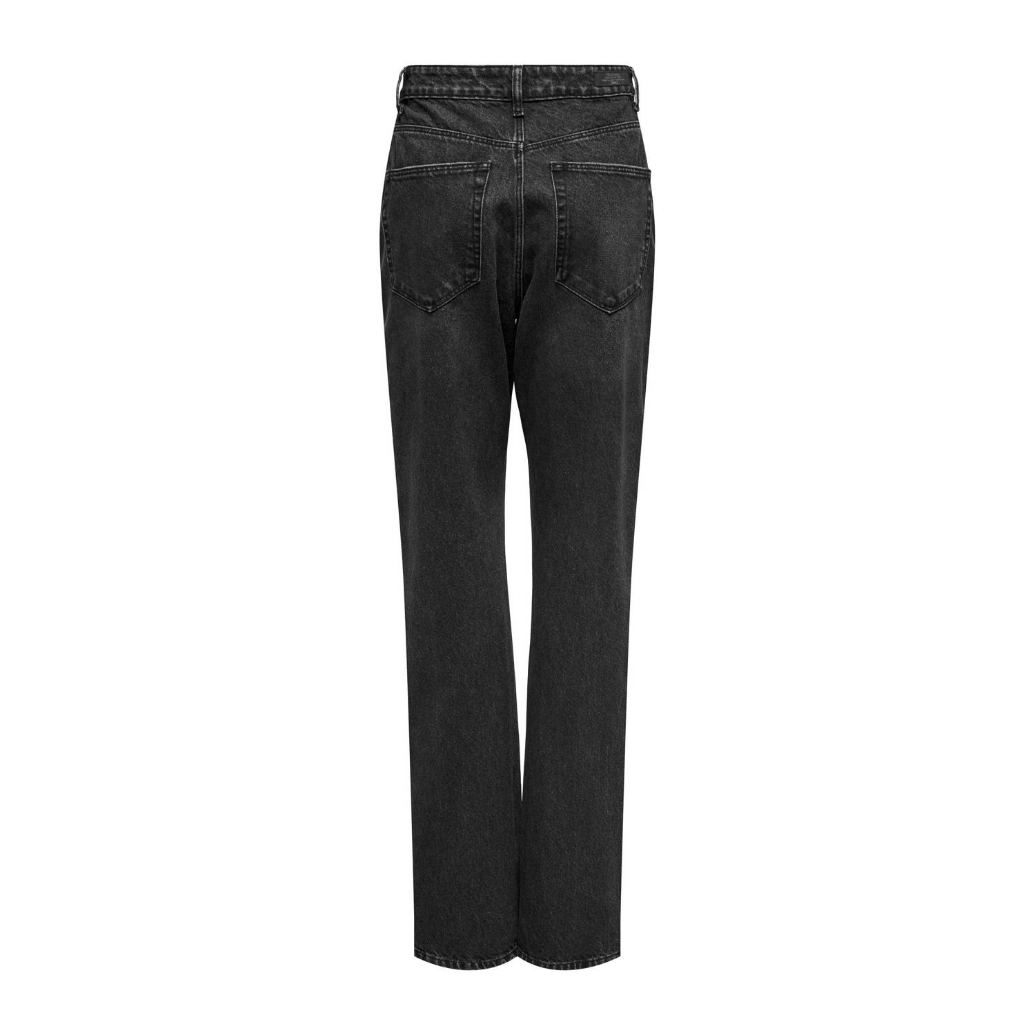 ONLY high waist straight leg jeans ONLBILLIE black denim