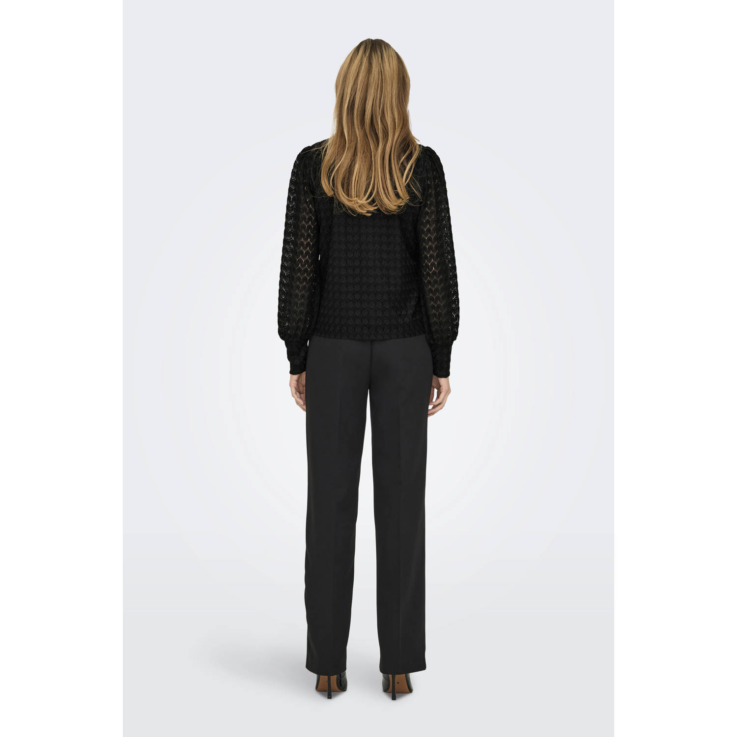 ONLY semi-transparante top ONLNICE zwart
