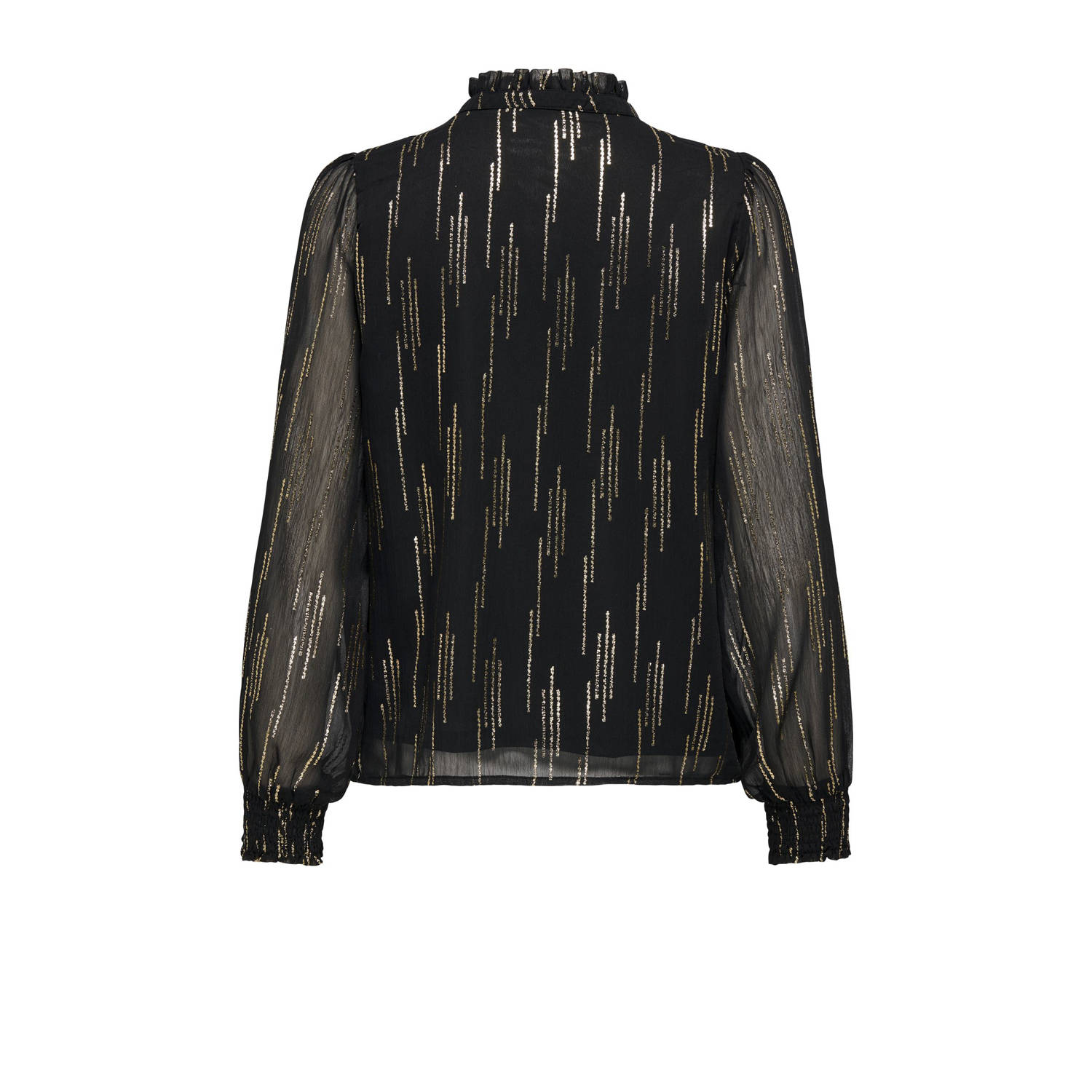 ONLY gestreepte blousetop ONLMIRA zwart goud