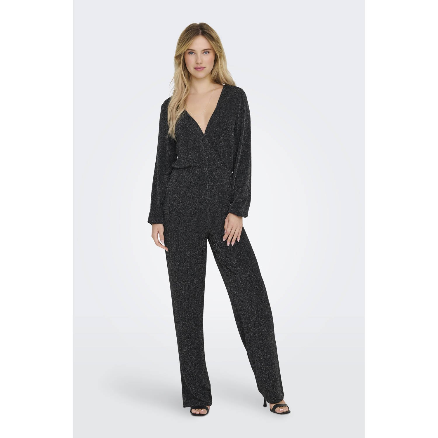 ONLY jumpsuit glitter ONLJACKIE zwart