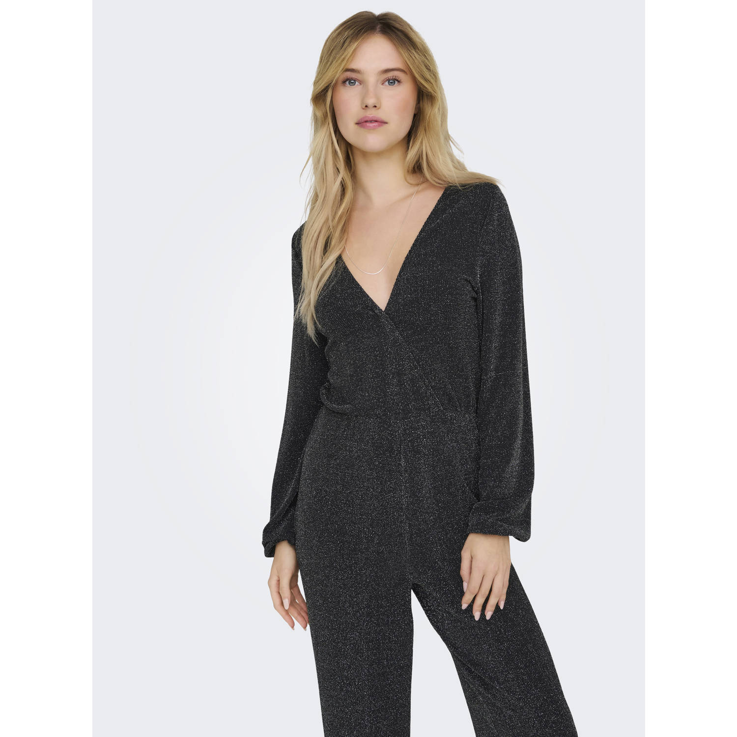 ONLY jumpsuit glitter ONLJACKIE zwart