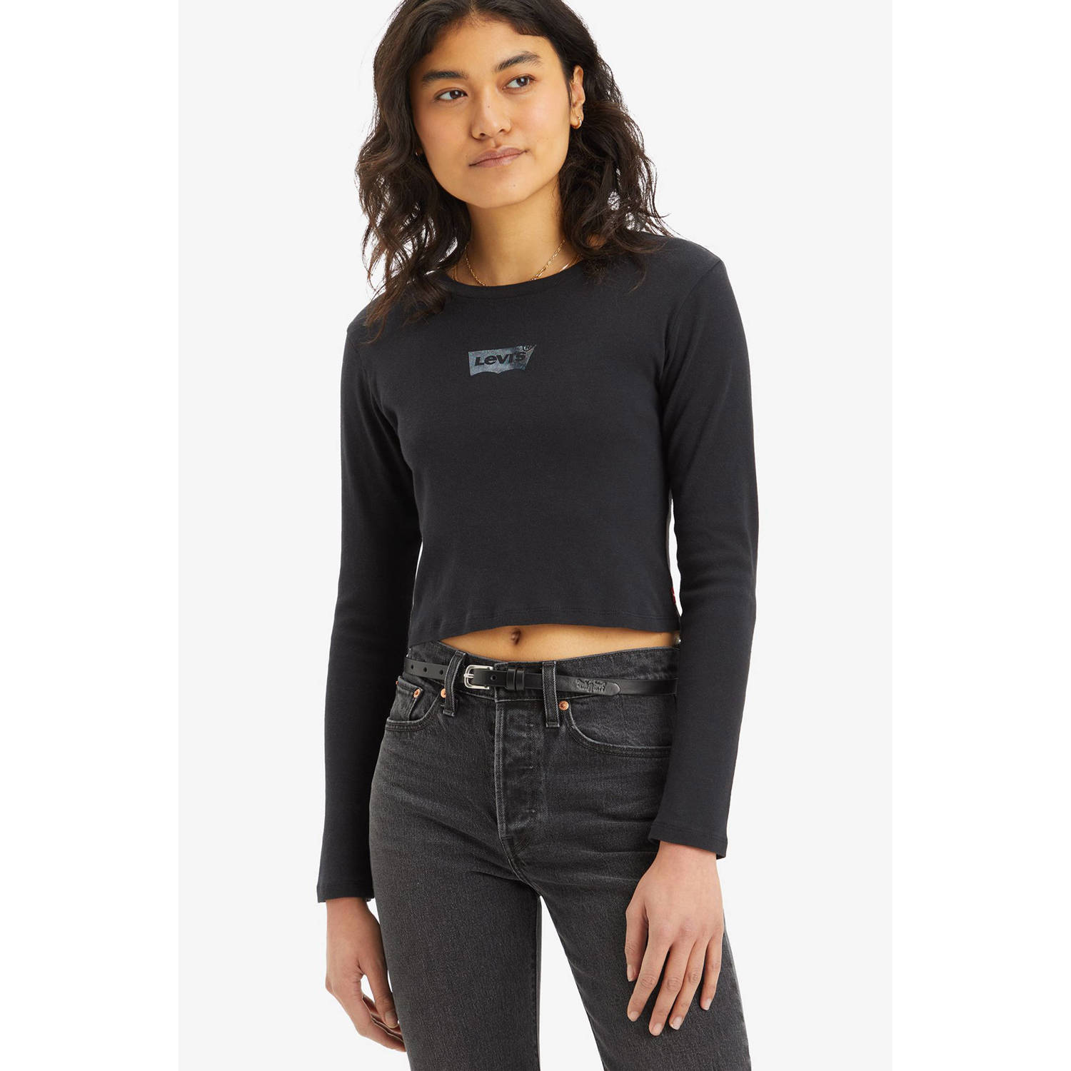 Levi's top met logo zwart