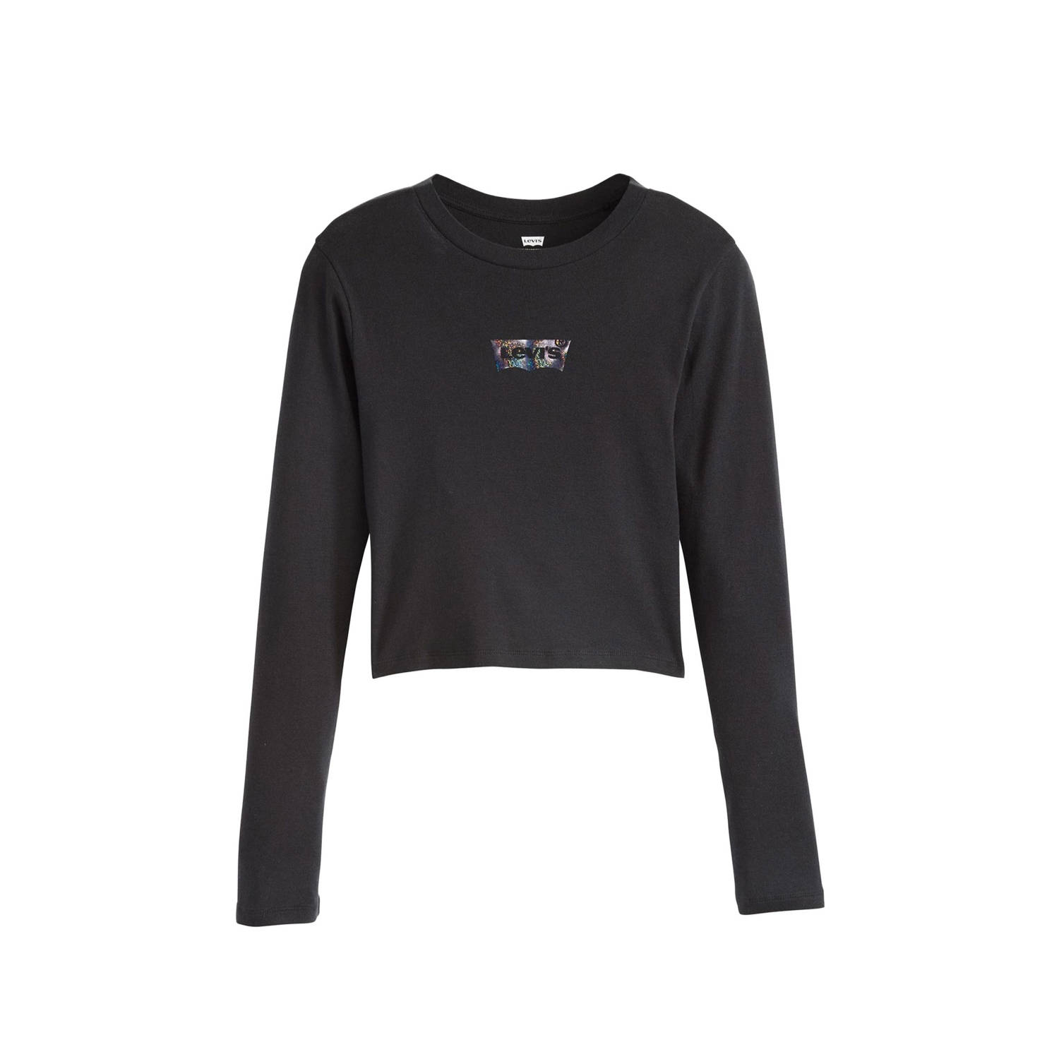Levi's Kort shirt met lange mouwen en geribde ronde hals