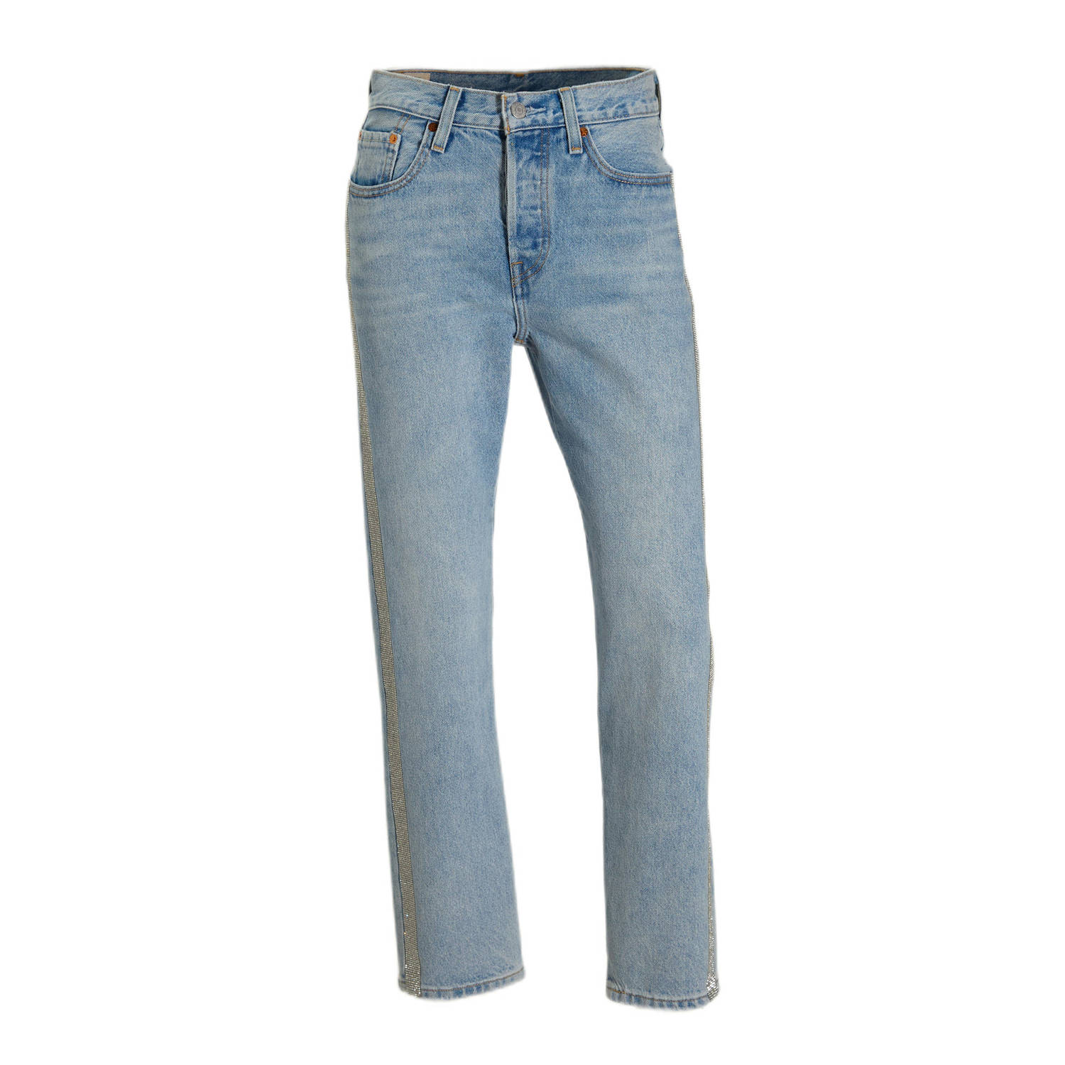 Levi's 7 8 jeans 501 CROP met glinsterende details aan de zijnaad